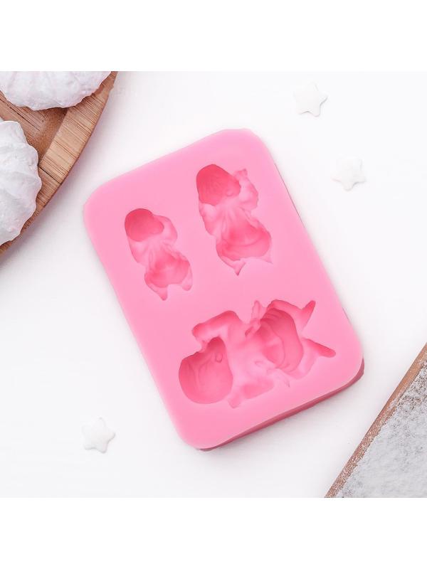 Молд силиконовый «Три малыша», 7,5×5×1,5 см, цвет МИКС