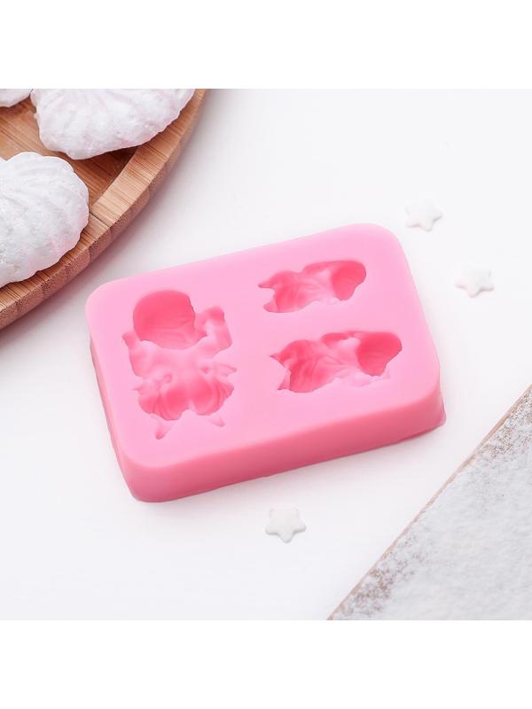 Молд силиконовый «Три малыша», 7,5×5×1,5 см, цвет МИКС