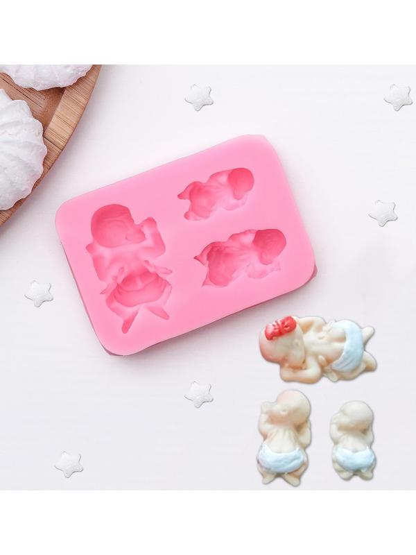 Молд силиконовый «Три малыша», 7,5×5×1,5 см, цвет МИКС