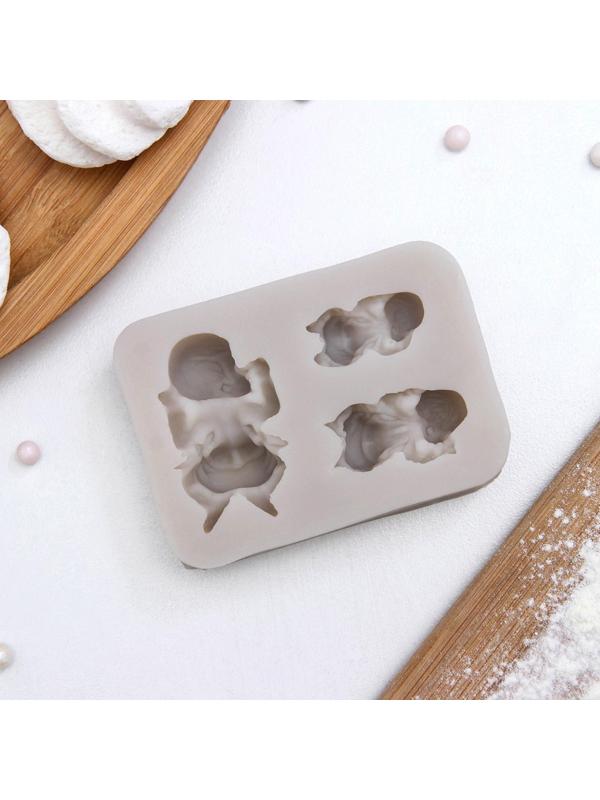 Молд силиконовый «Три малыша», 7,5×5×1,5 см, цвет МИКС