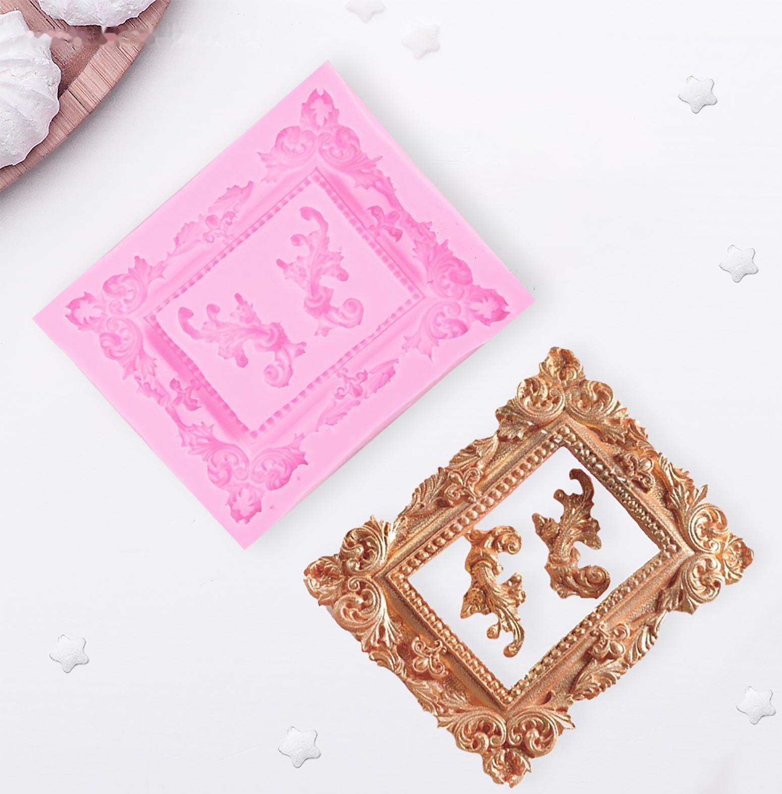 Молд «Рамка, лепнина», 9,5×11,5 см, цвет МИКС