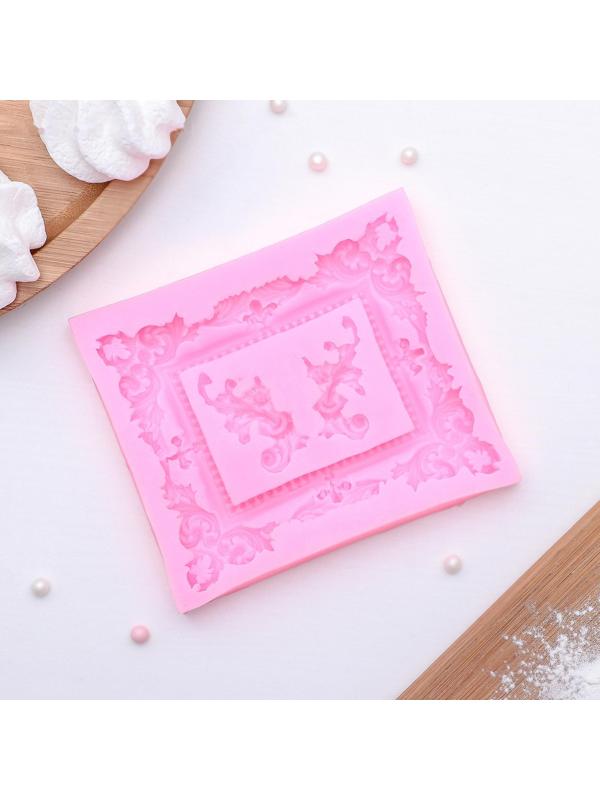 Молд «Рамка, лепнина», 9,5×11,5 см, цвет МИКС