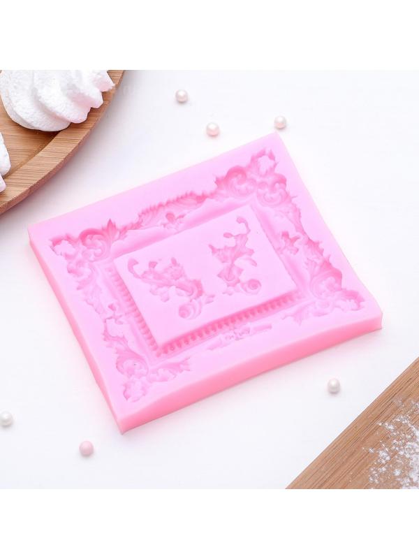 Молд «Рамка, лепнина», 9,5×11,5 см, цвет МИКС