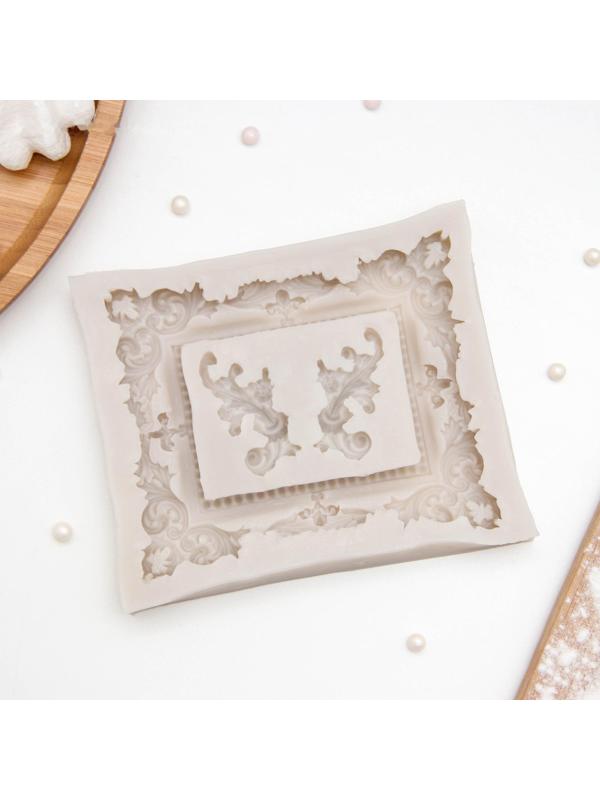 Молд «Рамка, лепнина», 9,5×11,5 см, цвет МИКС