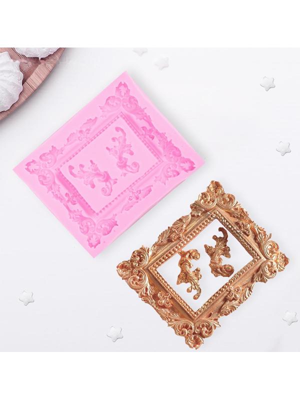 Молд «Рамка, лепнина», 9,5×11,5 см, цвет МИКС