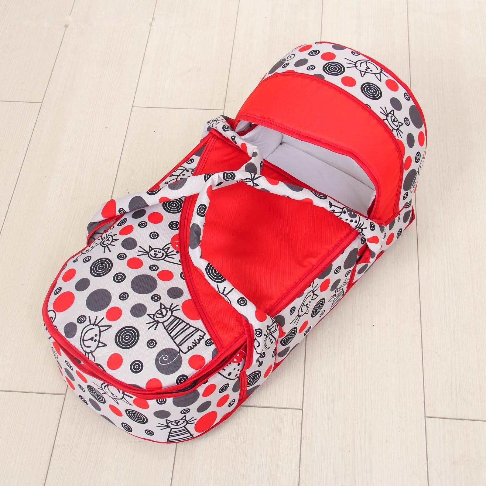 Коляска-трансформер «Гном», пластиковые колёса, оттенки красного, рисунок МИКС