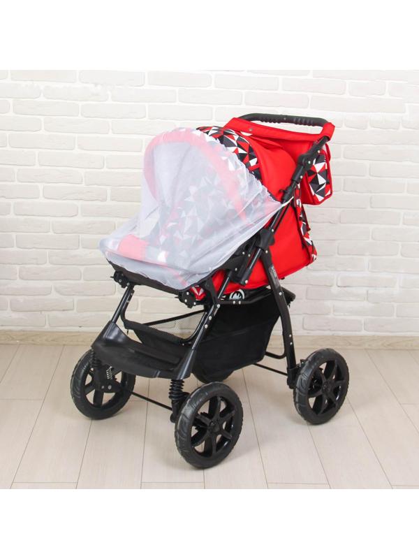 Коляска-трансформер «Гном», пластиковые колёса, оттенки красного, рисунок МИКС