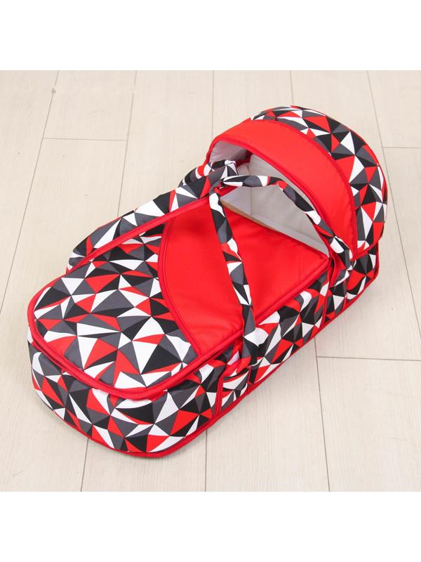 Коляска-трансформер «Гном», пластиковые колёса, оттенки красного, рисунок МИКС