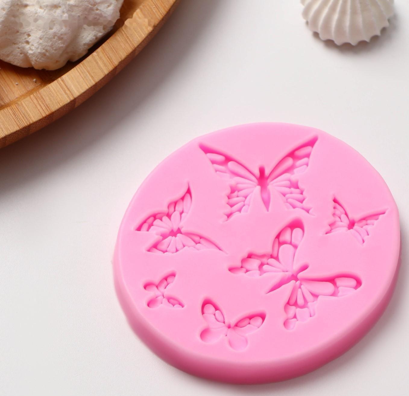 Молд «Шесть бабочек», 8,4×7,5 см, цвет МИКС