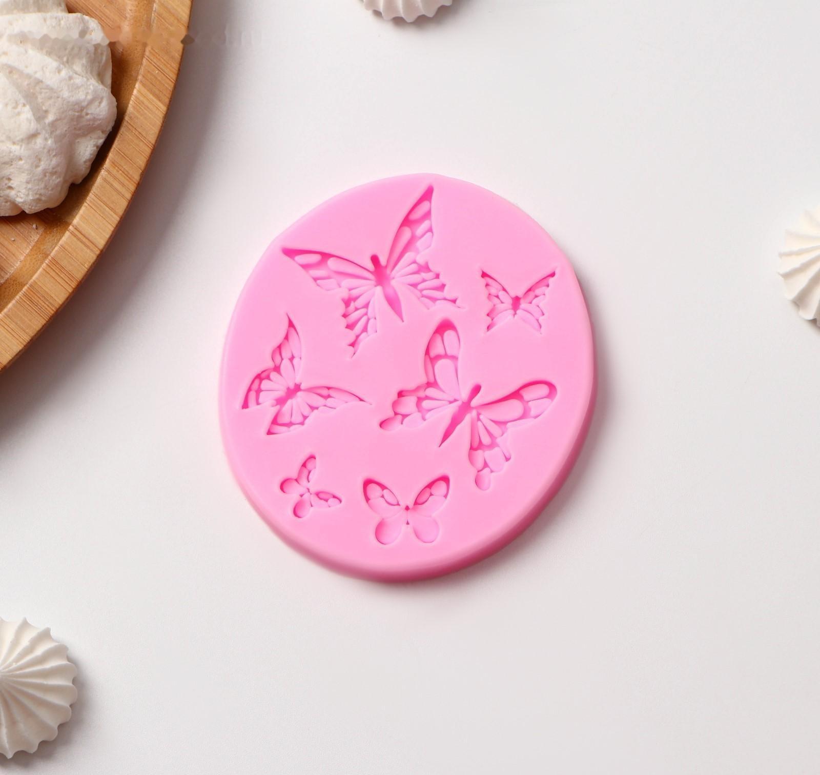 Молд «Шесть бабочек», 8,4×7,5 см, цвет МИКС