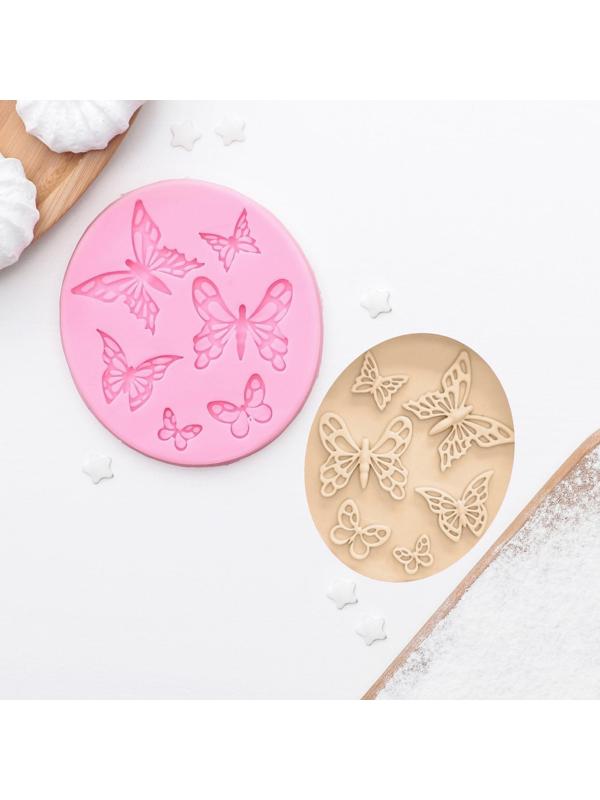 Молд «Шесть бабочек», 8,4×7,5 см, цвет МИКС