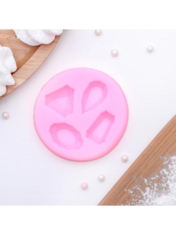 Молд «Драгоценные камни», 7,3×1 см, цвет розовый