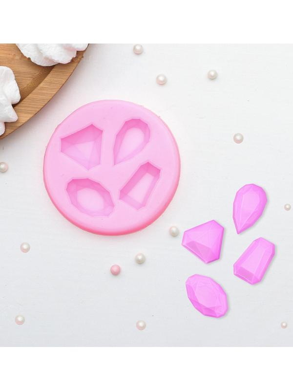 Молд «Драгоценные камни», 7,3×1 см, цвет розовый