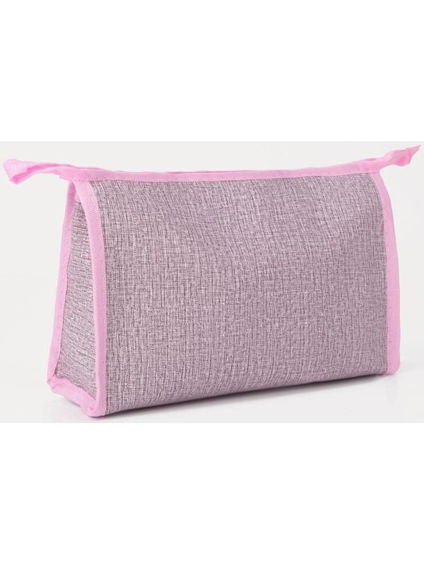 Набор косметичек 2 в 1 на молниях, цвет розовый