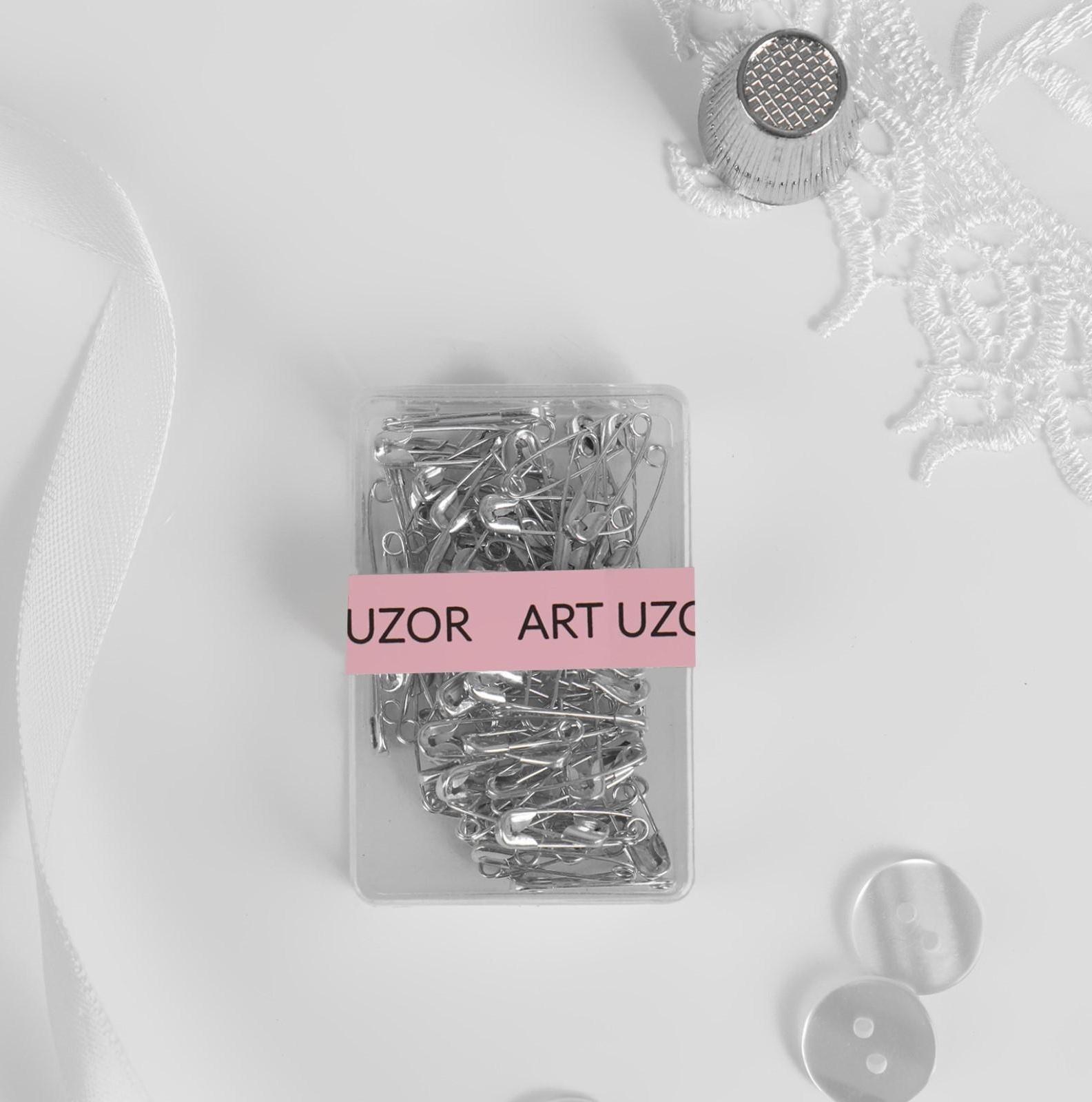 Булавки английские №000, 19 × 4 мм, 80 шт, цвет серебристый