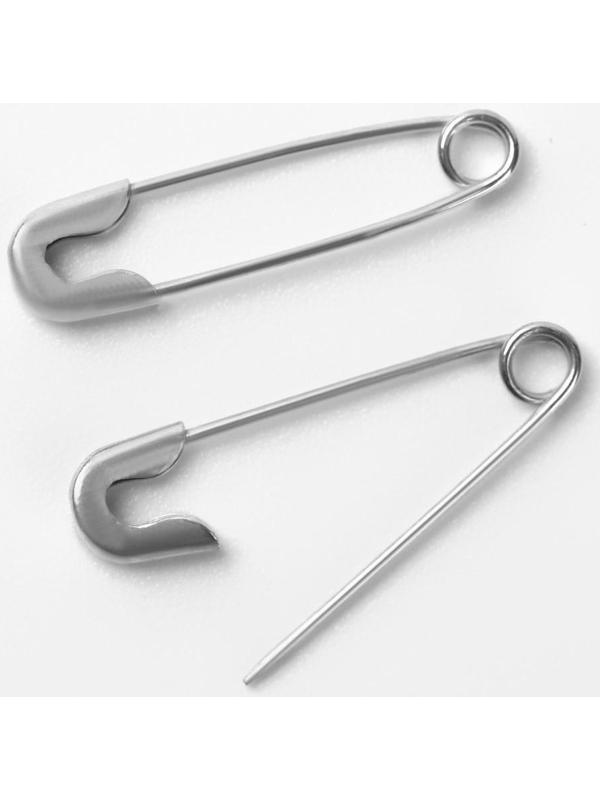 Булавки английские №000, 19 × 4 мм, 80 шт, цвет серебристый