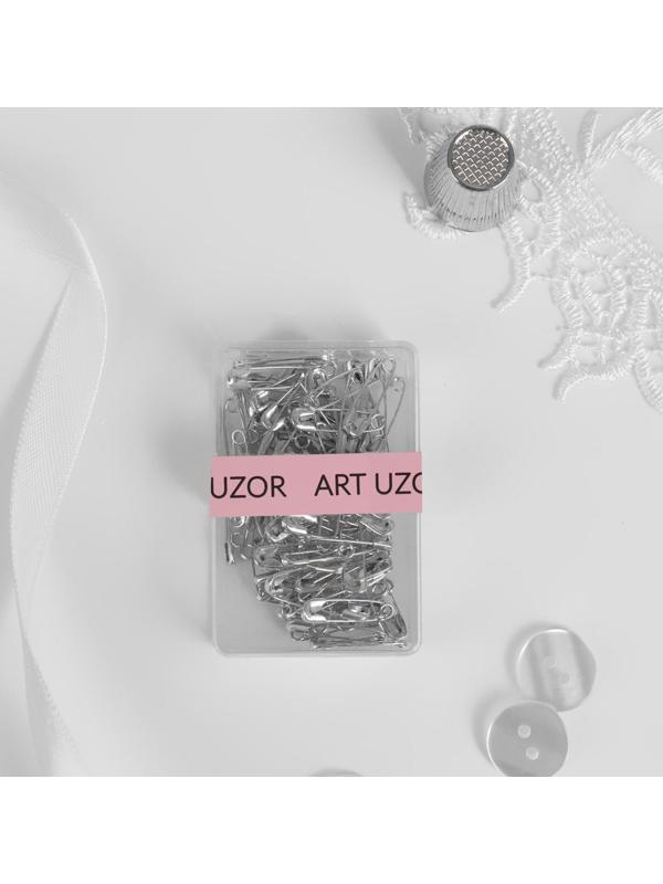 Булавки английские №000, 19 × 4 мм, 80 шт, цвет серебристый