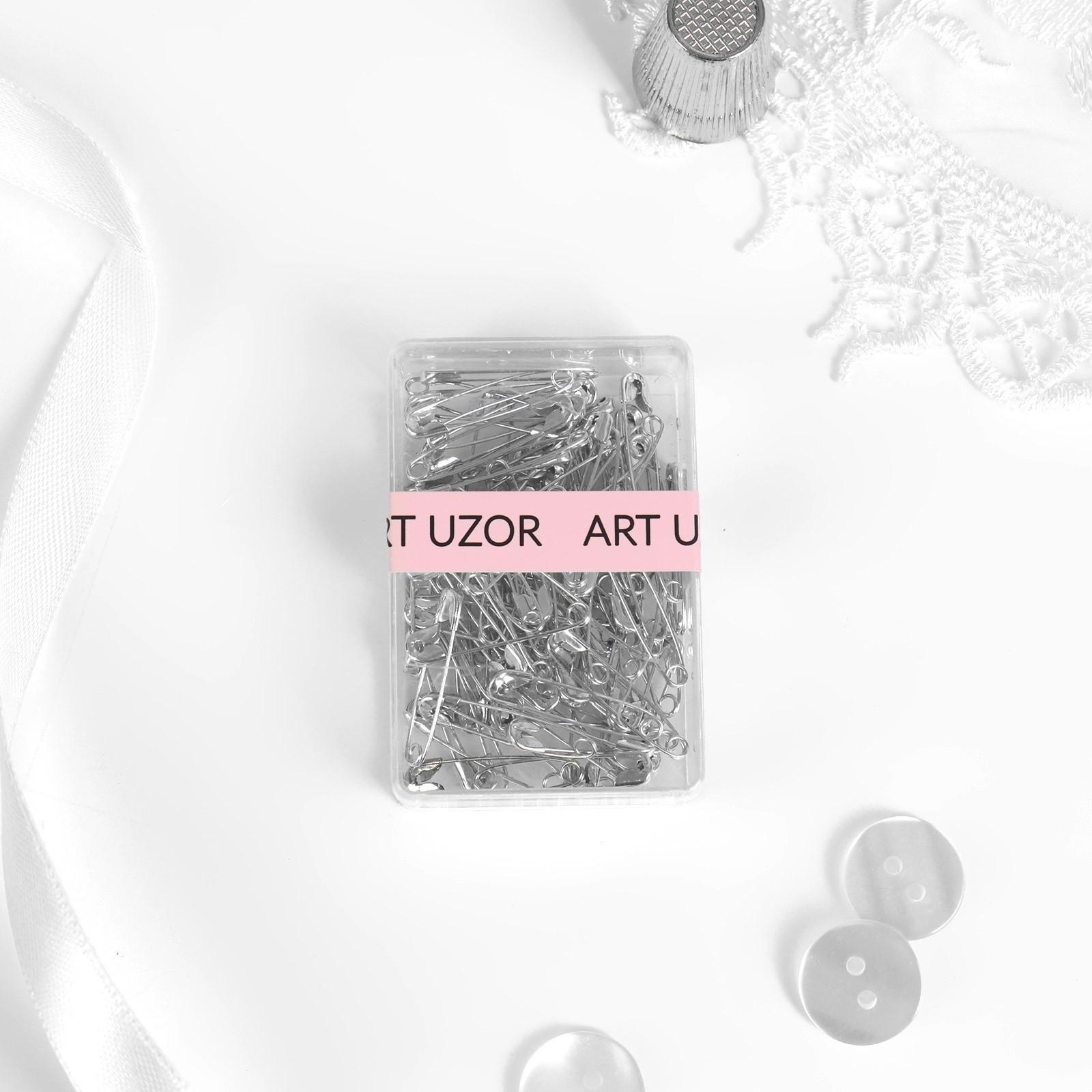 Булавки английские, №00, 22 × 3 мм, 80 шт, цвет серебряный