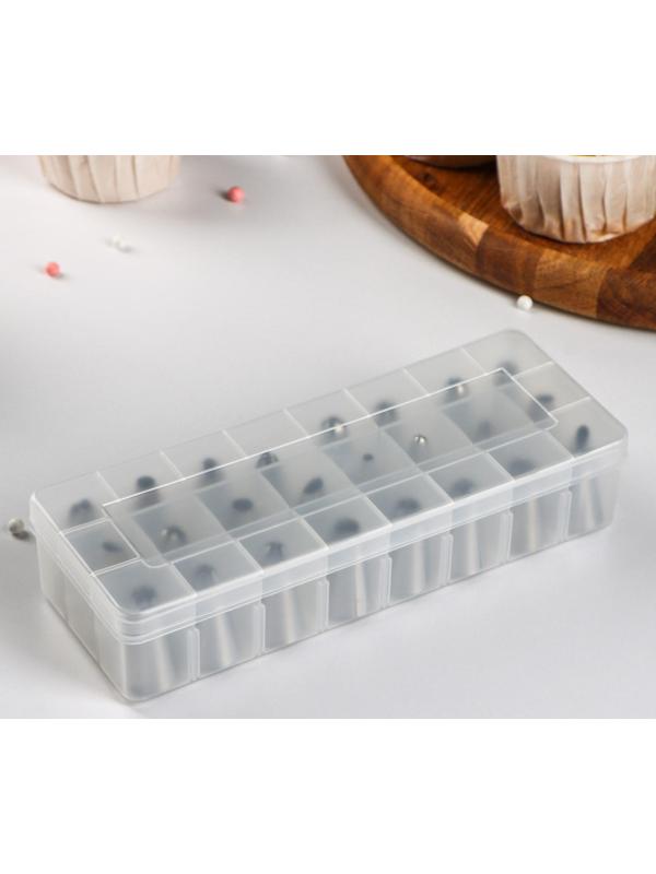 Набор насадок кондитерских, d=1,5 см, 24 шт, в кейсе, насадки в ассортименте