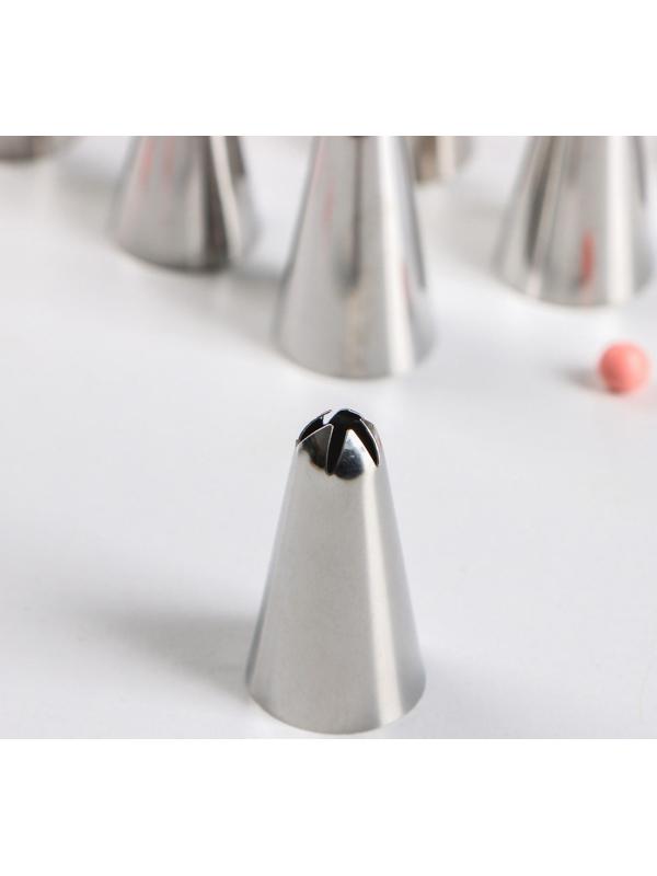 Набор насадок кондитерских, d=1,5 см, 24 шт, в кейсе, насадки в ассортименте