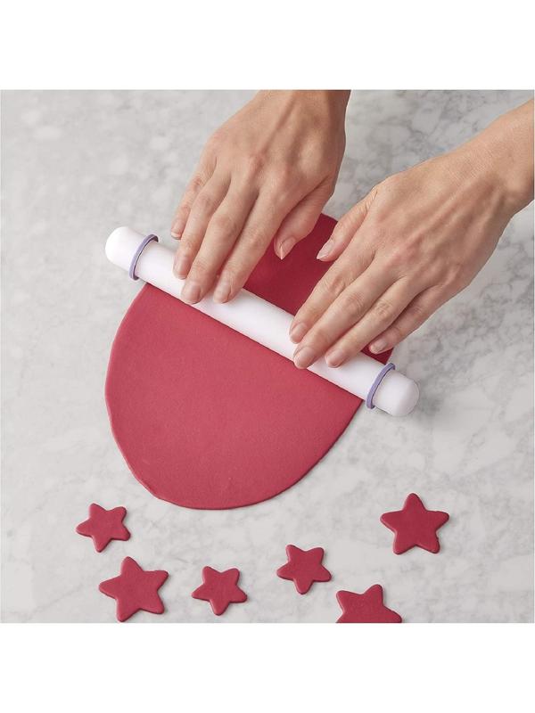 Скалка с ограничителями кондитерская KONFINETTA, 32,5 см, цвет белый