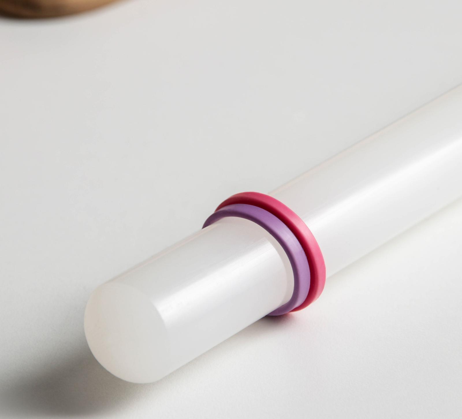 Скалка с ограничителями кондитерская KONFINETTA, 49,5 см, цвет белый