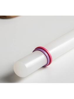 Скалка с ограничителями кондитерская KONFINETTA, 49,5 см, цвет белый