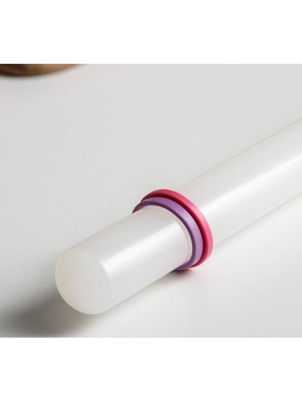 Скалка с ограничителями кондитерская KONFINETTA, 49,5 см, цвет белый