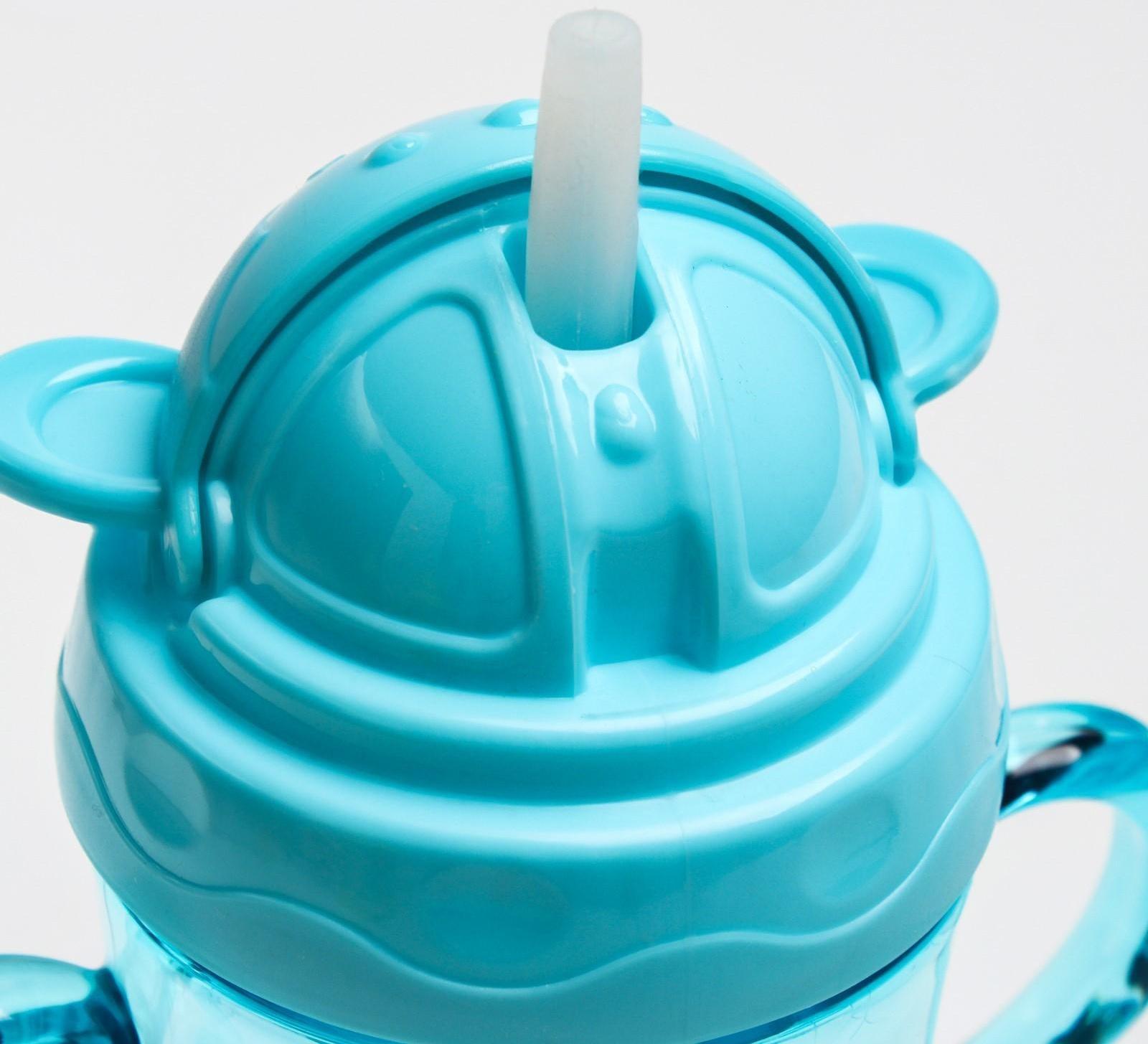 Поильник с трубочкой, 280 мл., с ручками, цвета МИКС