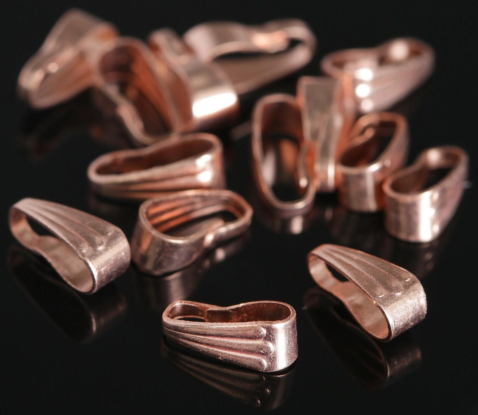 Держатель для кулонов, зажим (набор 20шт) 8*4мм, цвет меди