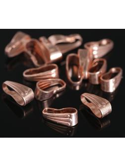 Держатель для кулонов, зажим (набор 20шт) 8*4мм, цвет меди
