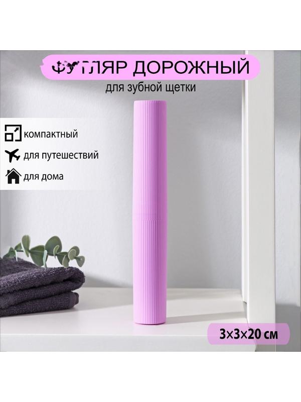 Футляр для зубной щётки и пасты Доляна, 20 см, цвет МИКС