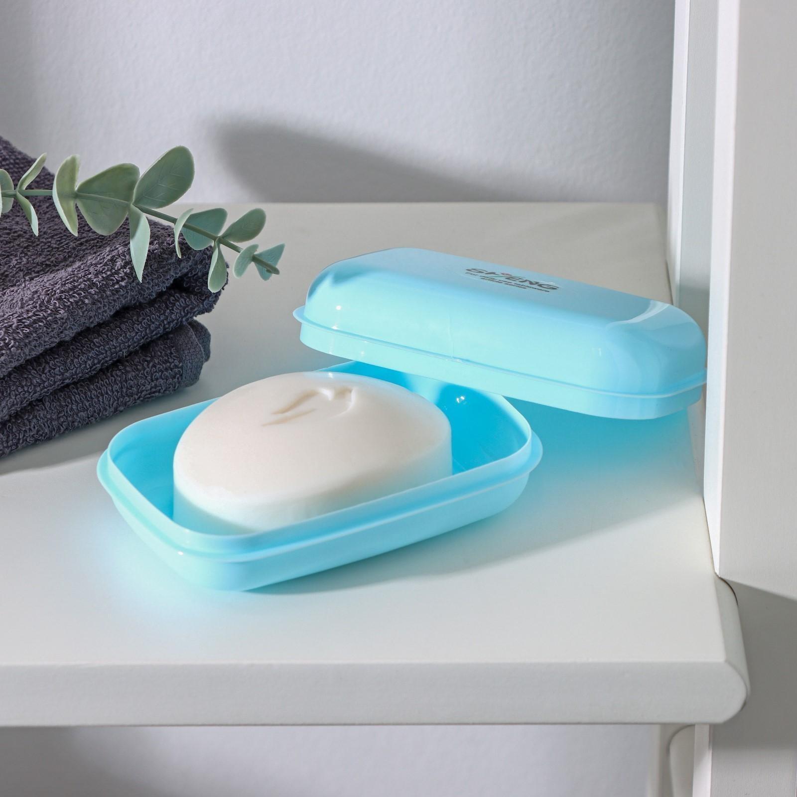 Мыльница пластиковая 11×7,5×4 см, цвет МИКС