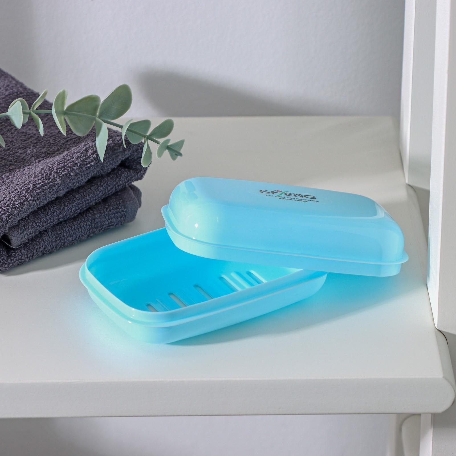 Мыльница пластиковая 11×7,5×4 см, цвет МИКС