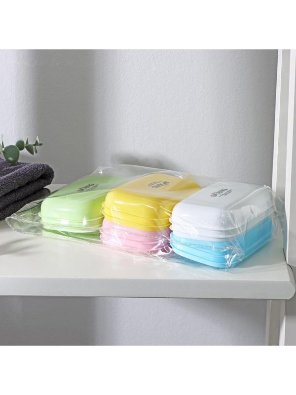 Мыльница пластиковая 11×7,5×4 см, цвет МИКС