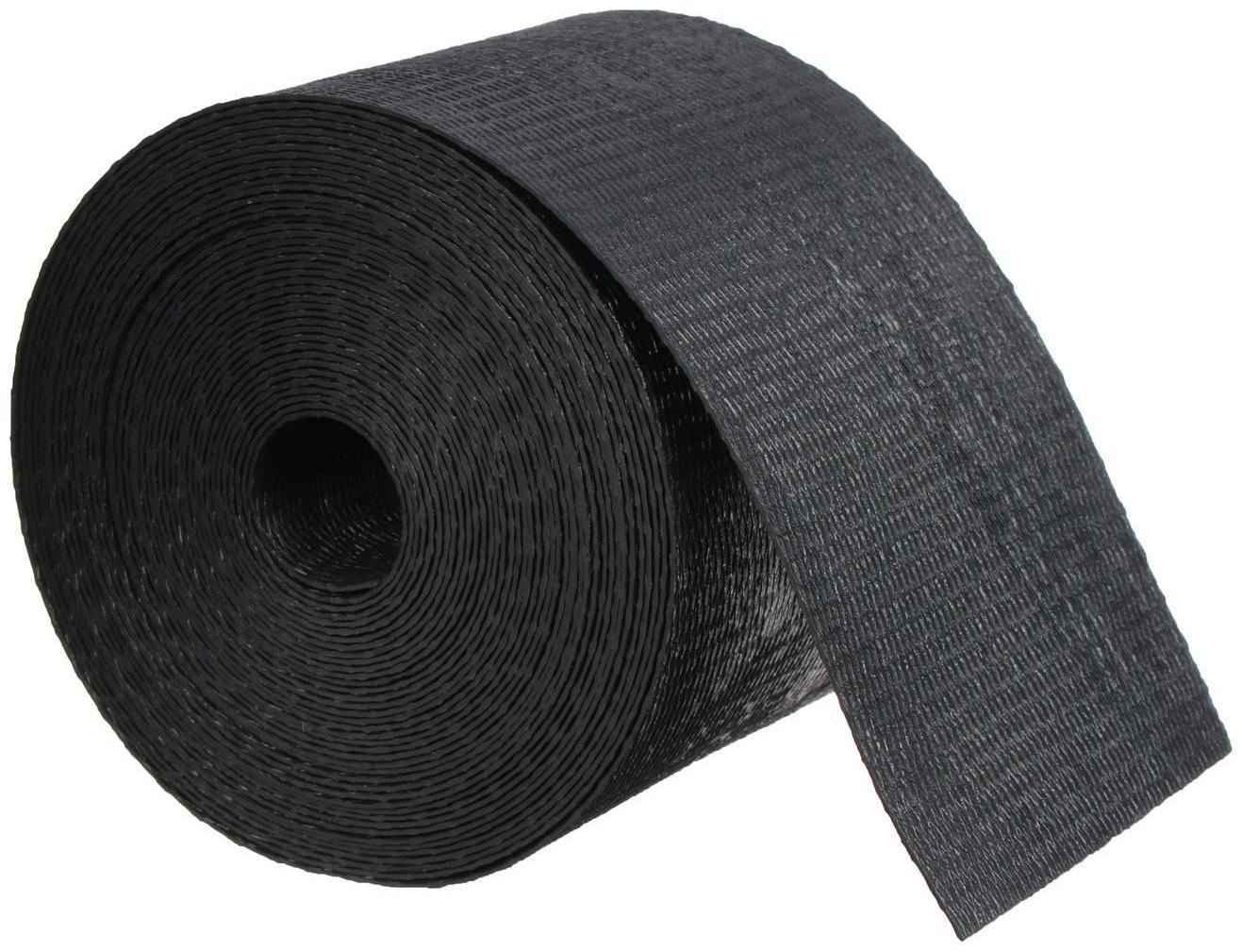 Лента бордюрная, 0,1 × 10 м, толщина 1,2 мм, пластиковая, чёрная, Greengo