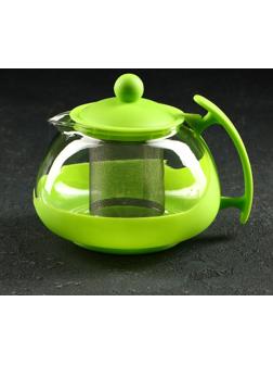 Чайник стеклянный заварочный «Яркость», 750 мл, с металлическим ситом, матовый, цвет МИКС