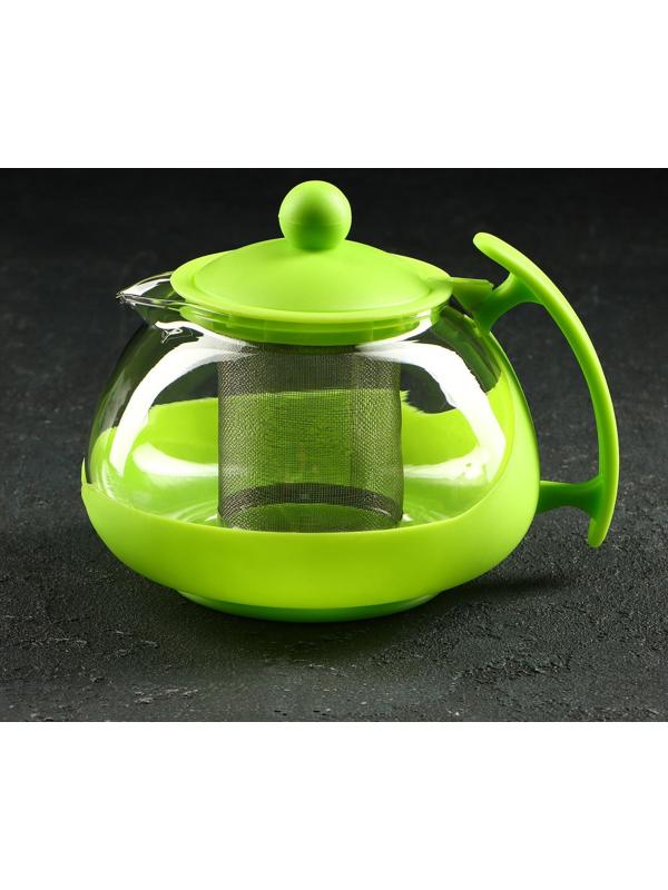 Чайник стеклянный заварочный «Яркость», 750 мл, с металлическим ситом, матовый, цвет МИКС