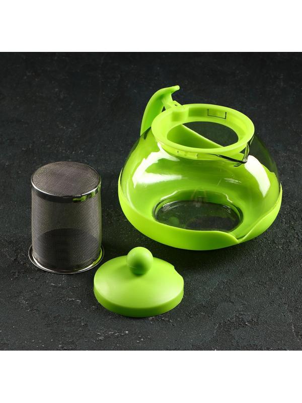 Чайник стеклянный заварочный «Яркость», 750 мл, с металлическим ситом, матовый, цвет МИКС