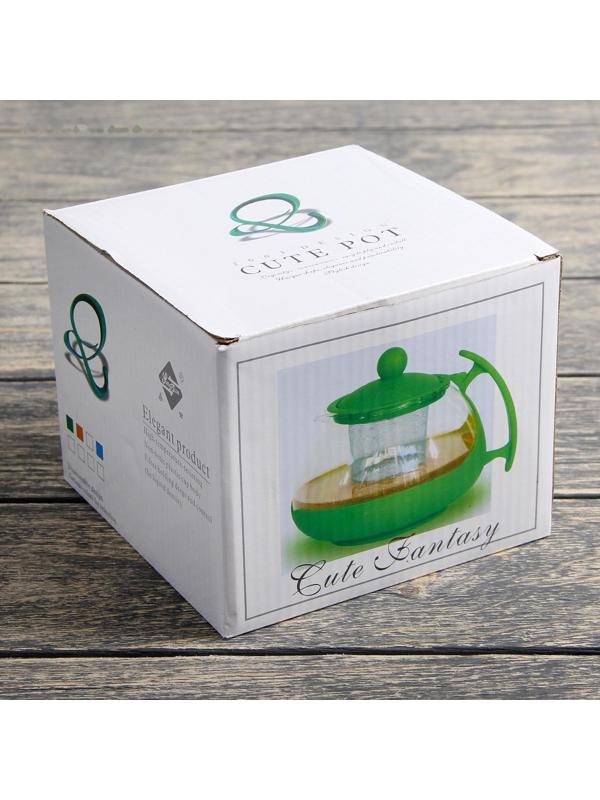 Чайник стеклянный заварочный «Яркость», 750 мл, с металлическим ситом, матовый, цвет МИКС