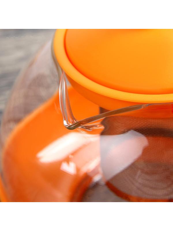 Чайник стеклянный заварочный «Яркость», 1,25 л, с металлическим ситом, матовый, цвет МИКС