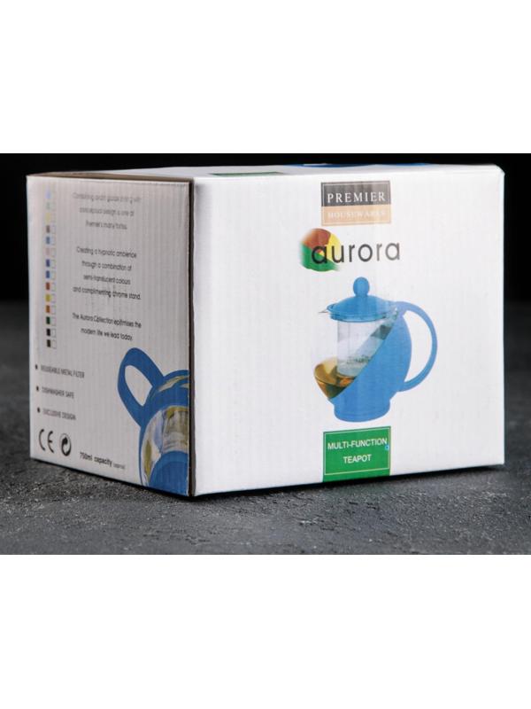 Чайник стеклянный заварочный «Флора», 700 мл, с металлическим ситом, цвет МИКС