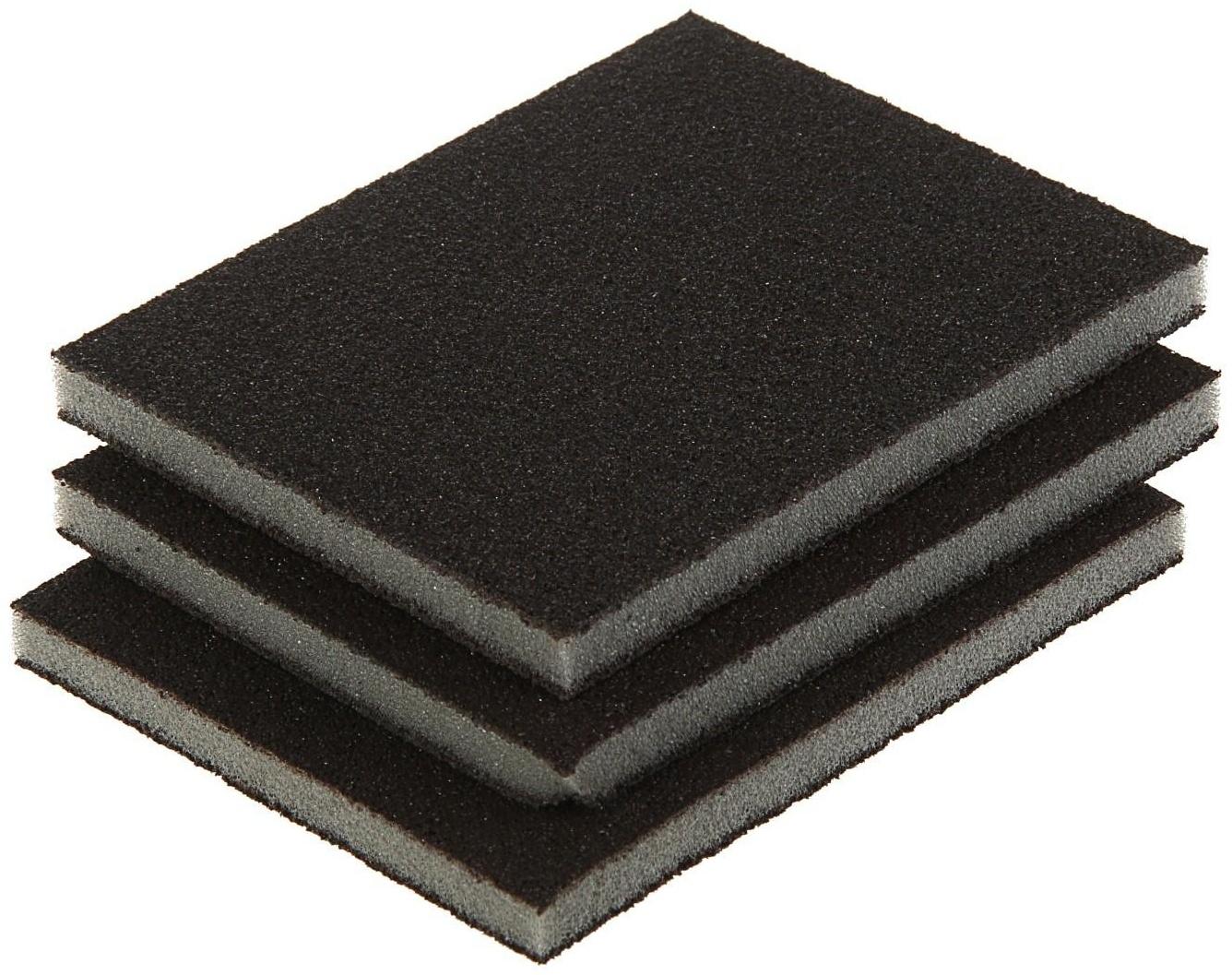 Набор губок для шлифования ТУНДРА, мягкие, 125 х 100 х 10 мм, Р60/80 Р60/100 Р80/120