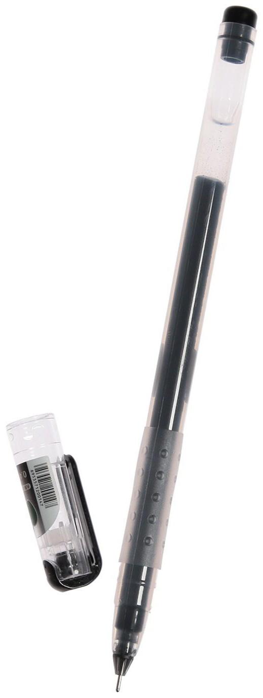 Ручка гелевая, 0.38 мм, чёрный, прозрачный корпус, бесстержневая, игольчатый пишущий узел