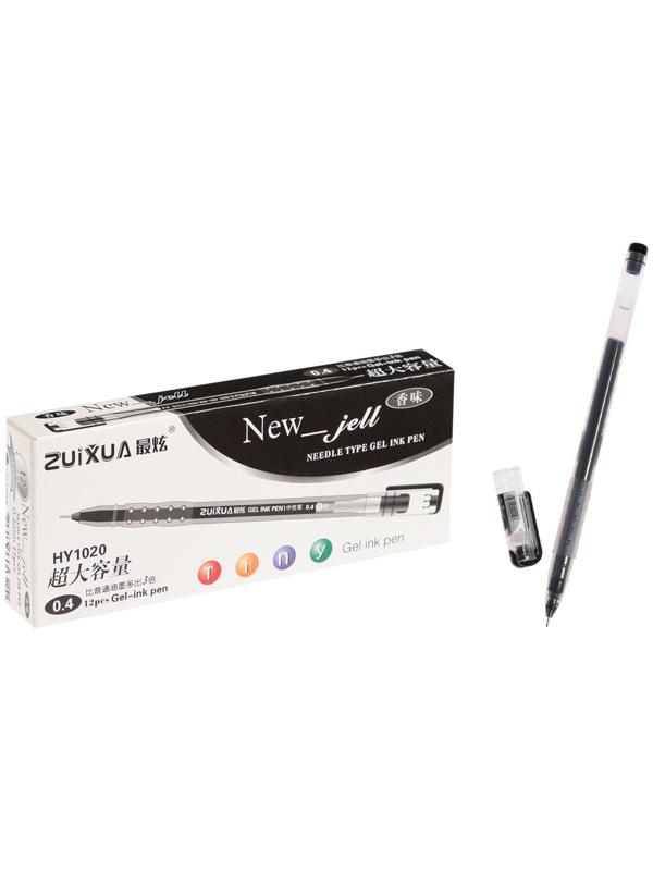 Ручка гелевая, 0.38 мм, чёрный, прозрачный корпус, бесстержневая, игольчатый пишущий узел