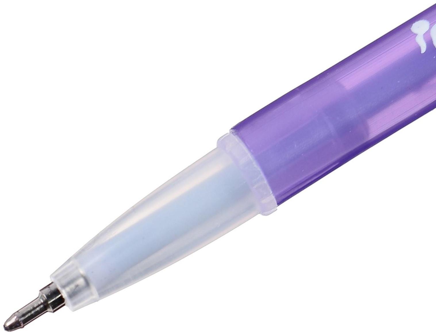 Ручка шариковая, 0.5 мм, стержень синий, корпус с рисунком, цветная, тонированная, МИКС