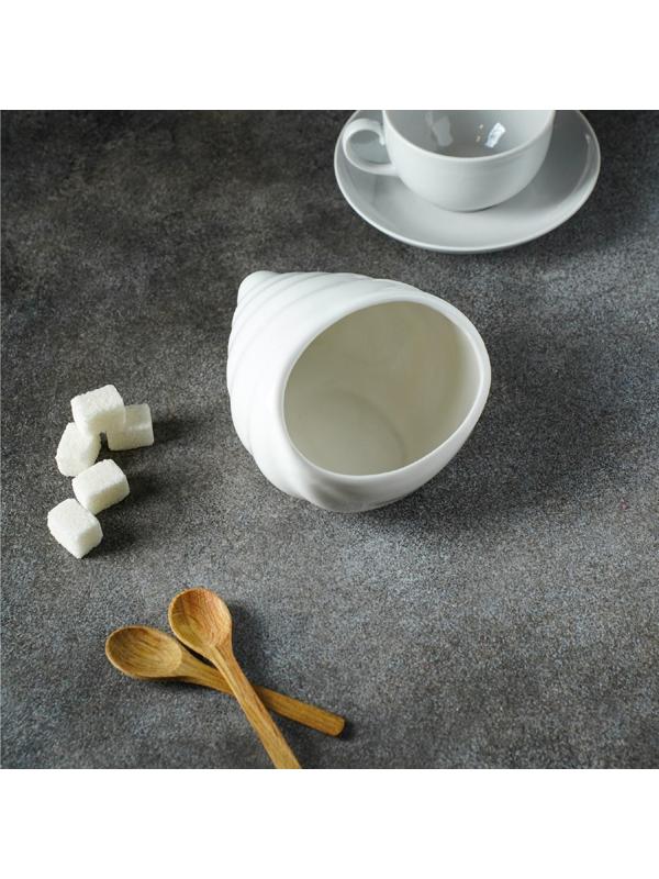 Сахарница фарфоровая Magistro «Ракушка», 330 мл, цвет белый