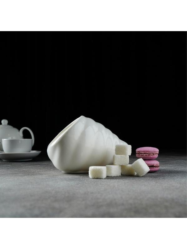 Сахарница фарфоровая Magistro «Ракушка», 330 мл, цвет белый