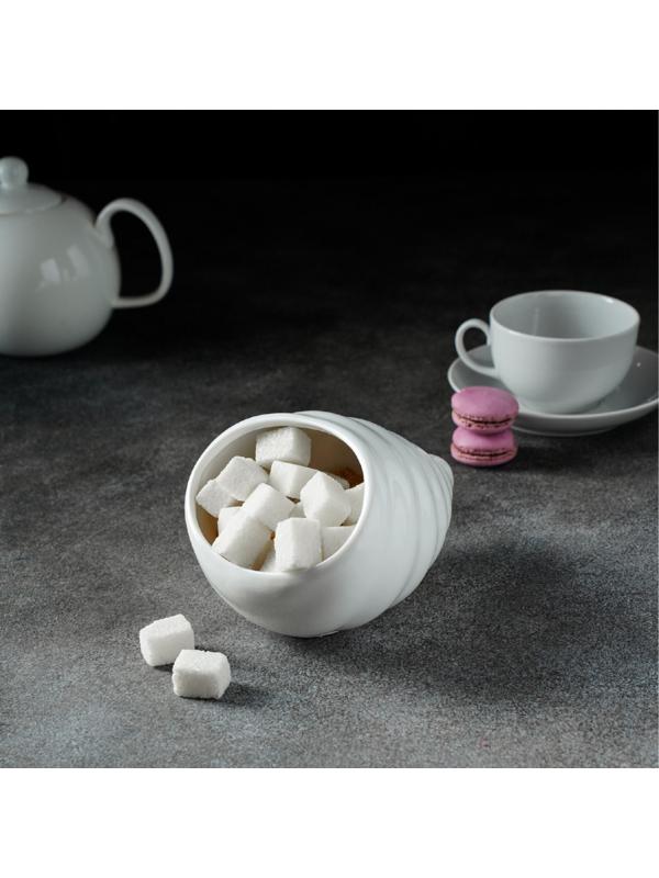 Сахарница фарфоровая Magistro «Ракушка», 330 мл, цвет белый