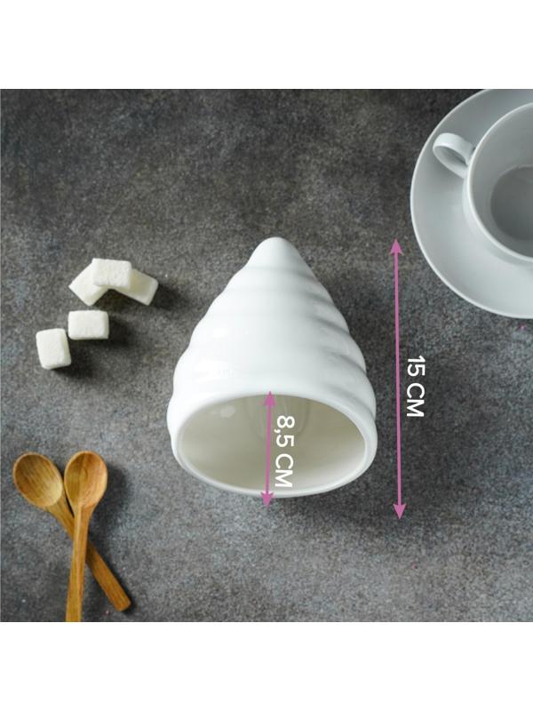 Сахарница фарфоровая Magistro «Ракушка», 330 мл, цвет белый